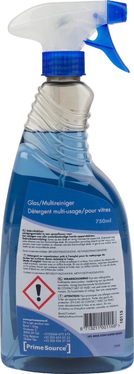 Primesource -  glas- en multireiniger, spray van 750 ml