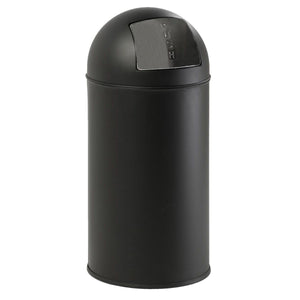 Eko - Abfallbehälter mit Druckdeckel 40 l, Edelstahl matt, schwarz