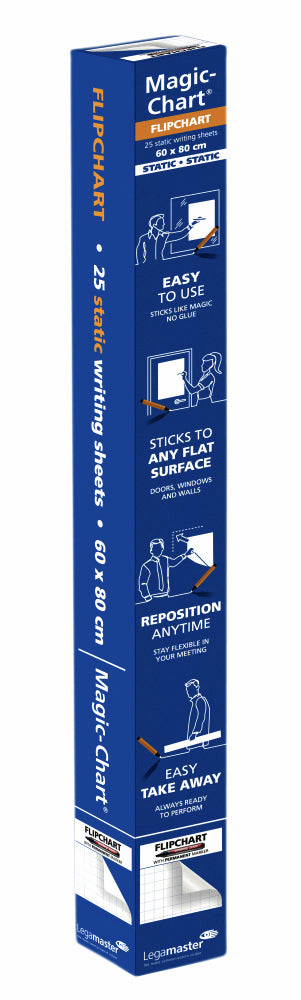 Legamaster -  Magic chart  flip 600x800mm wt ruit 25v