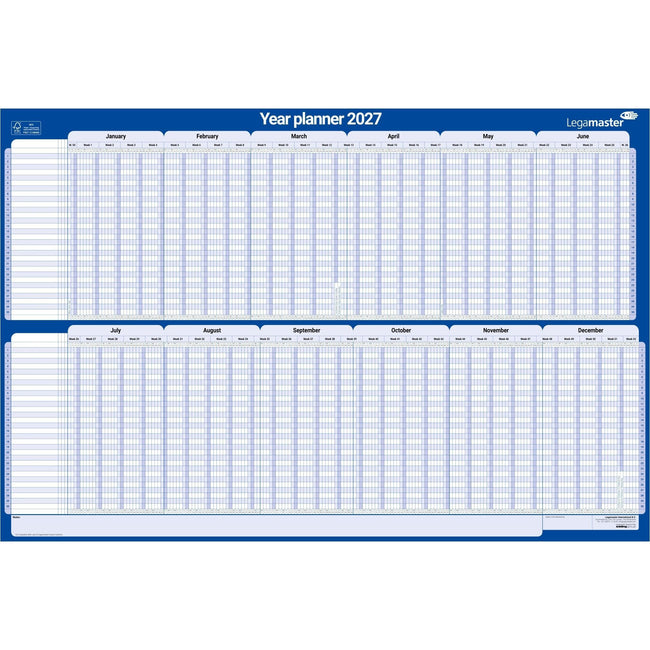 Legamaster -  Projectplanner 2027 lm 90x60cm hor gelamineerd