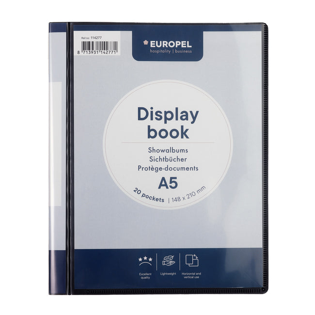 Europel -  Showmap  frontview a5 20 tassen antraciet | 96 stuks
