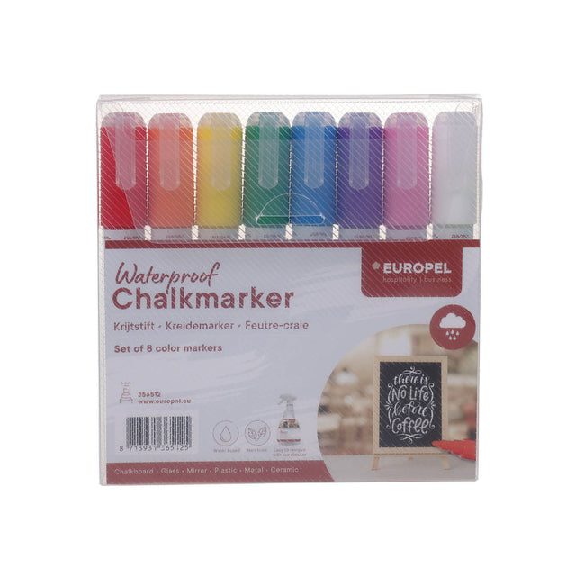 Europel -  Krijtstift  watervast 3-6mm ass 8 stuks