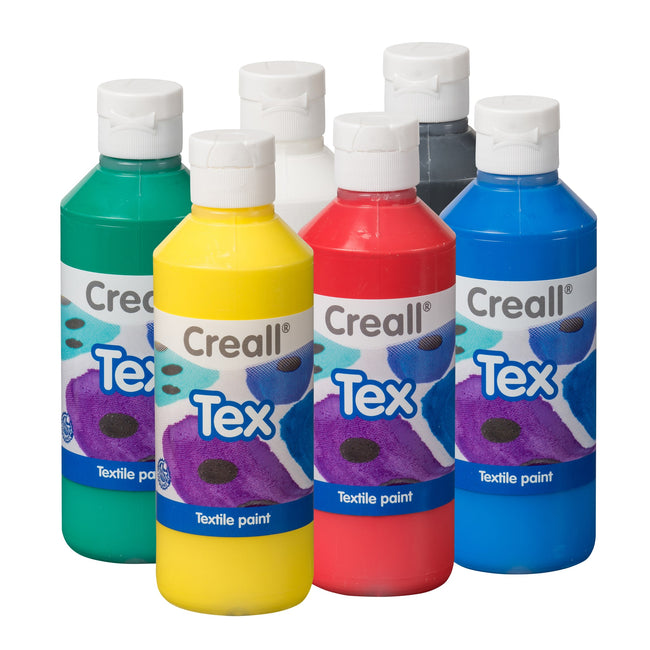 Creall -  Textielverf  tex 6 stuks 6 kleuren 250ml