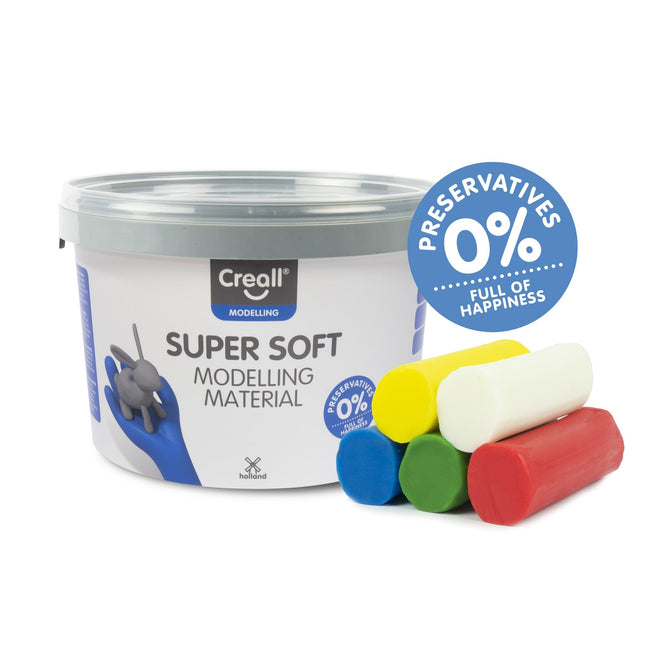 Creall -  Klei  supersoft rd/blgn/gl/wt 1750gram
