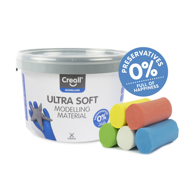 Creall -  Klei  play-it ult soft rd/bl/gn/gl/wt 1100gr