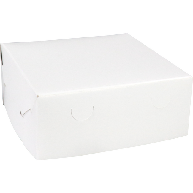 Klika -  Gebaksdoos Zwanenhalsdoos, karton, 20x20x8cm, duplex, wit, 100 stuks