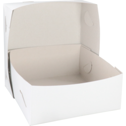Klika -  Gebaksdoos Zwanenhalsdoos, karton, 20x20x8cm, duplex, wit, 100 stuks (afbeelding 2)