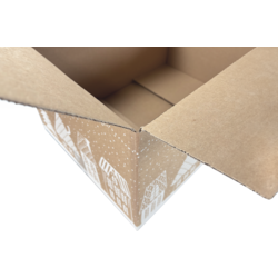 Klika -  Kerstpakketdoos (E) 550x390x310mm dessin HUISJES 2025 per stuk (afbeelding 2)