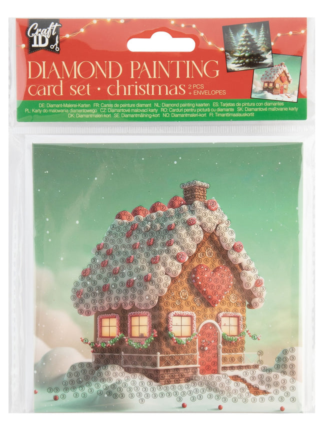 CraftID -  Diamondpainting craft id kaart kerst 13x13cm 2 st