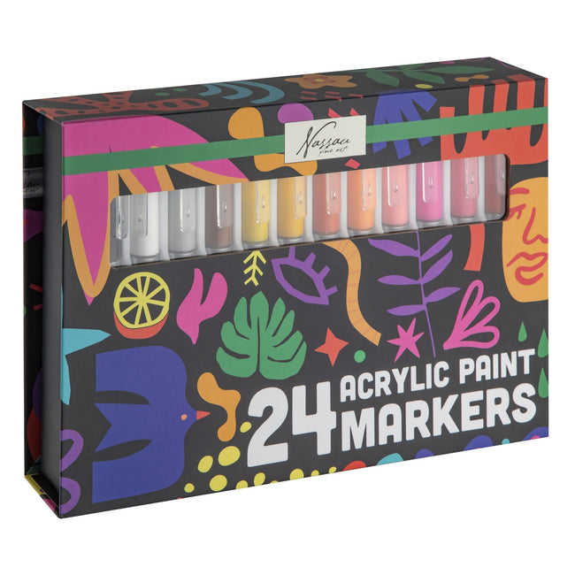 Nassau fine art -  Acrylmarkers nassau set à 24 kleuren