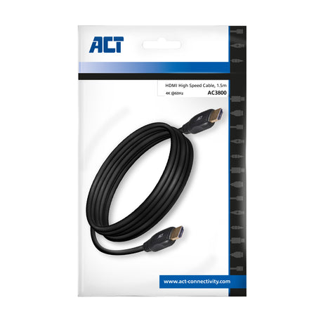 ACT -   1,5 meter HDMI High Speed video kabel v2.0 HDMI-A male HDMI-A male