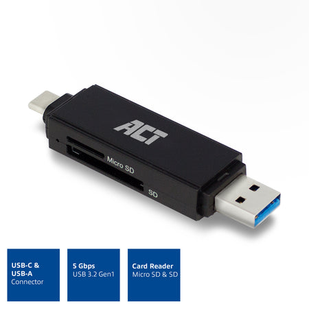 ACT -   USB-C/USB-A 3.0 card reader