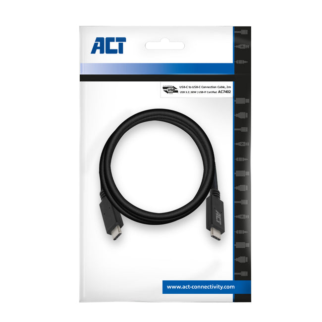 ACT -   USB 3.0 kabel, USB-C, USB-IF gecertificeerd, 2 meter