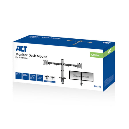 ACT -   Monitorarm 32 office, 2 schermen, zilver