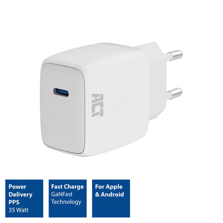ACT -   USB-C Lader 35W met Power Delivery PPS en GaNFast