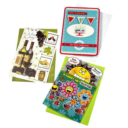 Paperclip - Set de recharge pour cartes de voeux anniversaire 12 cartes