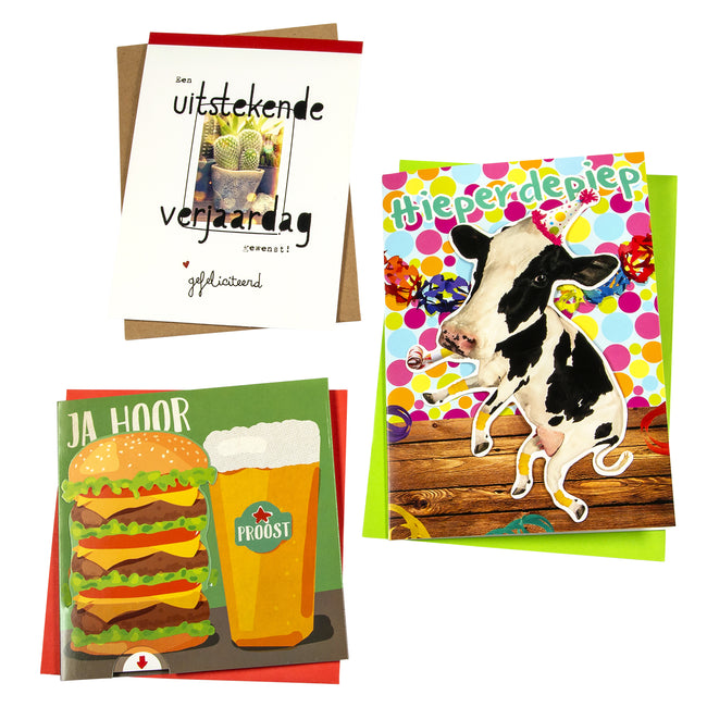 Trombone - Recharge carte de voeux anniversaire humour 12 cartes