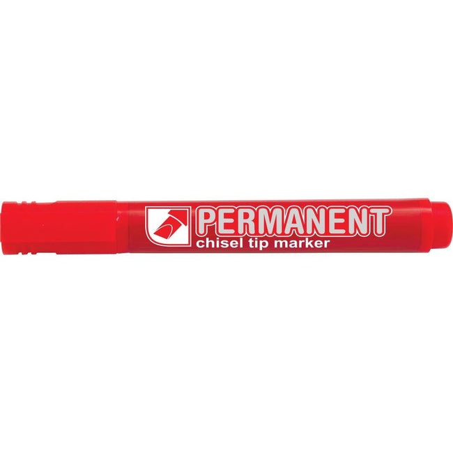 Crown - Crown permanent marker, schuine punt, schrijfbreedte 1 - 3 mm, rood