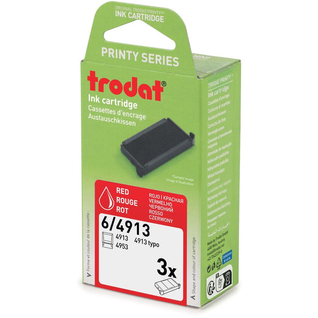 Trodat -  vervangkussen, voor stempel 4913, blister van 3 stuks, rood