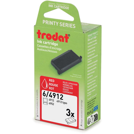 Trodat -  vervangkussen, voor stempel 4912, blister van 3 stuks, rood