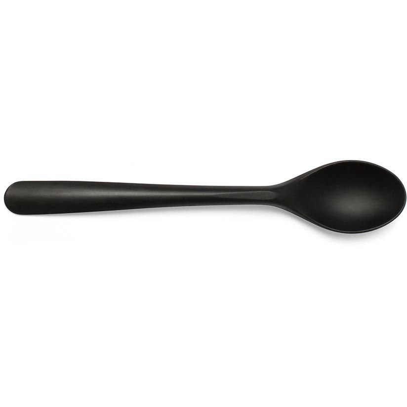 Conpax - Folia Dessertlöffel, wiederverwendbar, von CPLA, 14,5 cm, schwarz, Packung à 50 Stück