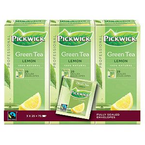 Pickwick - Thee  fair trade green lemon 25x1.5gr | 3 stuks