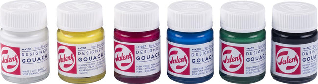 Talens - gouache Extra Fine flacon de 16 ml, lot de 6 flacons en couleurs primaires