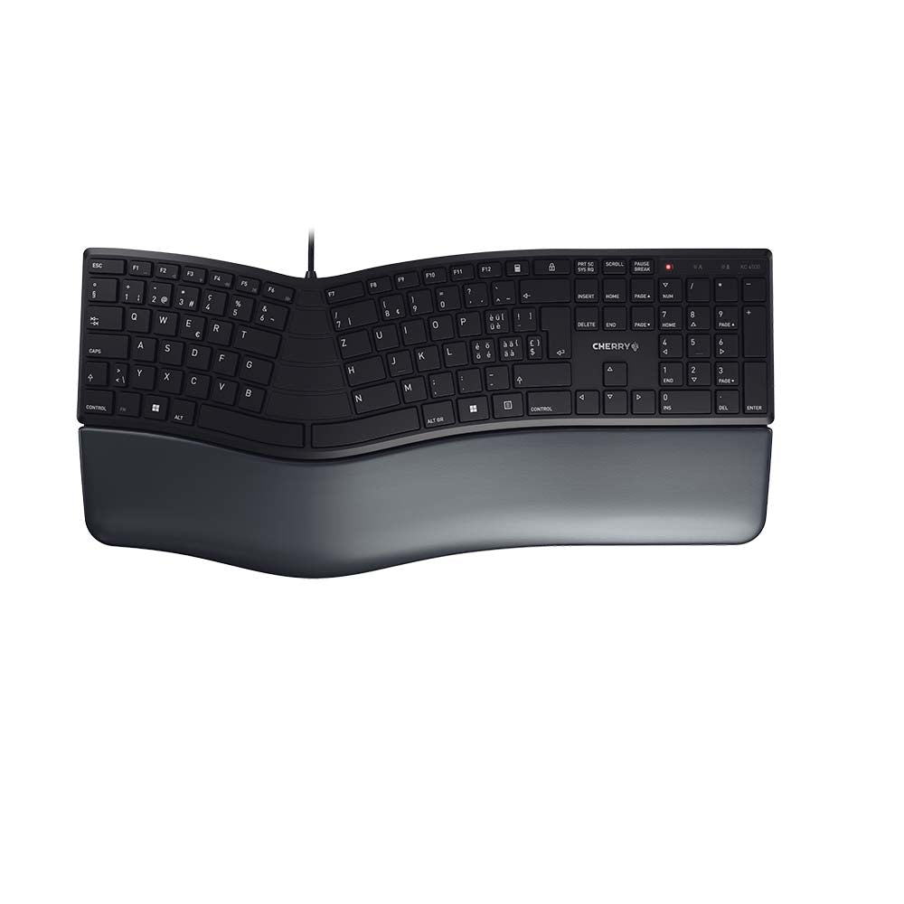 CHERRY -   KC 4500 ERGO toetsenbord Kantoor USB QWERTZ Zwitsers Zwart