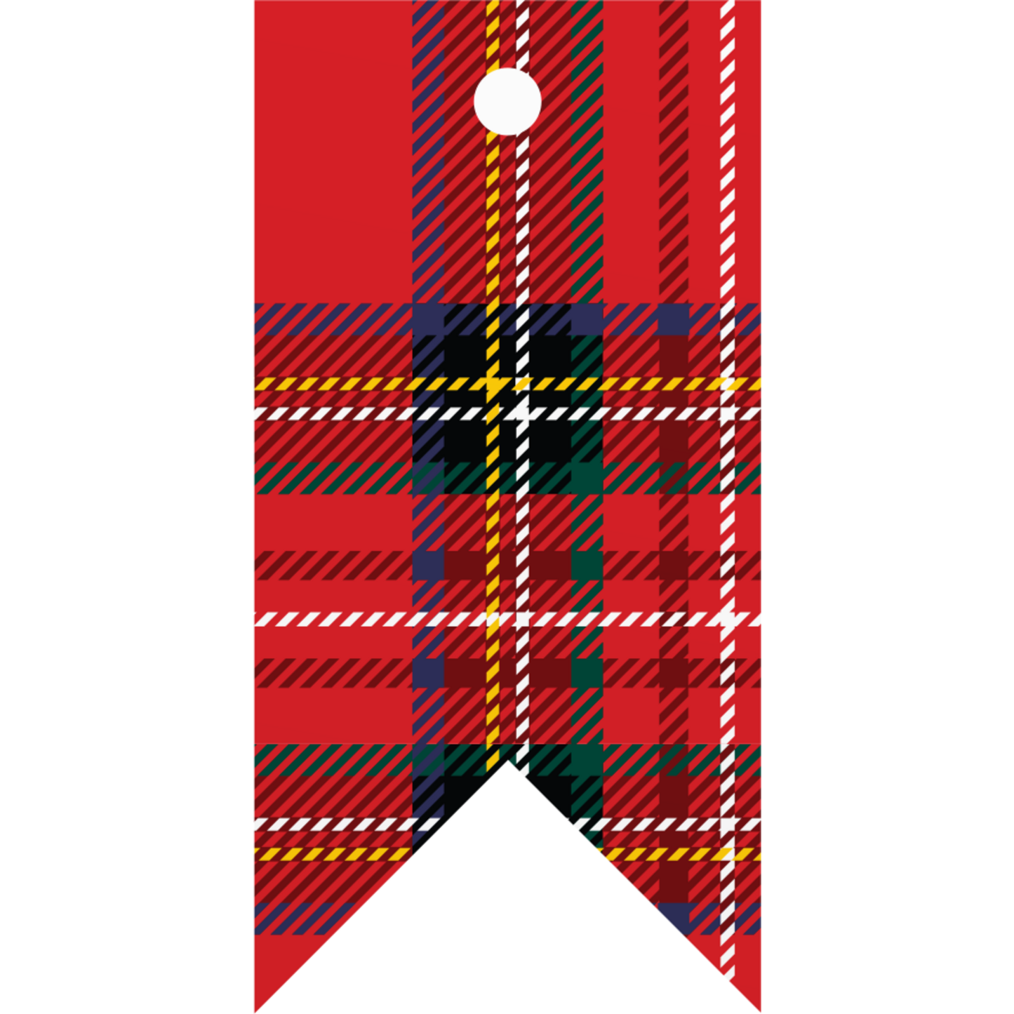 Klika - Hang Tag | Tartan | 37x75mm | Kraftpapier Rot | 50 Stück