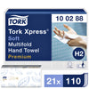 Tork - Serviette H2 Xpress multiplis 2 couches 212x340mm 21x110 feuilles blanc 100288
