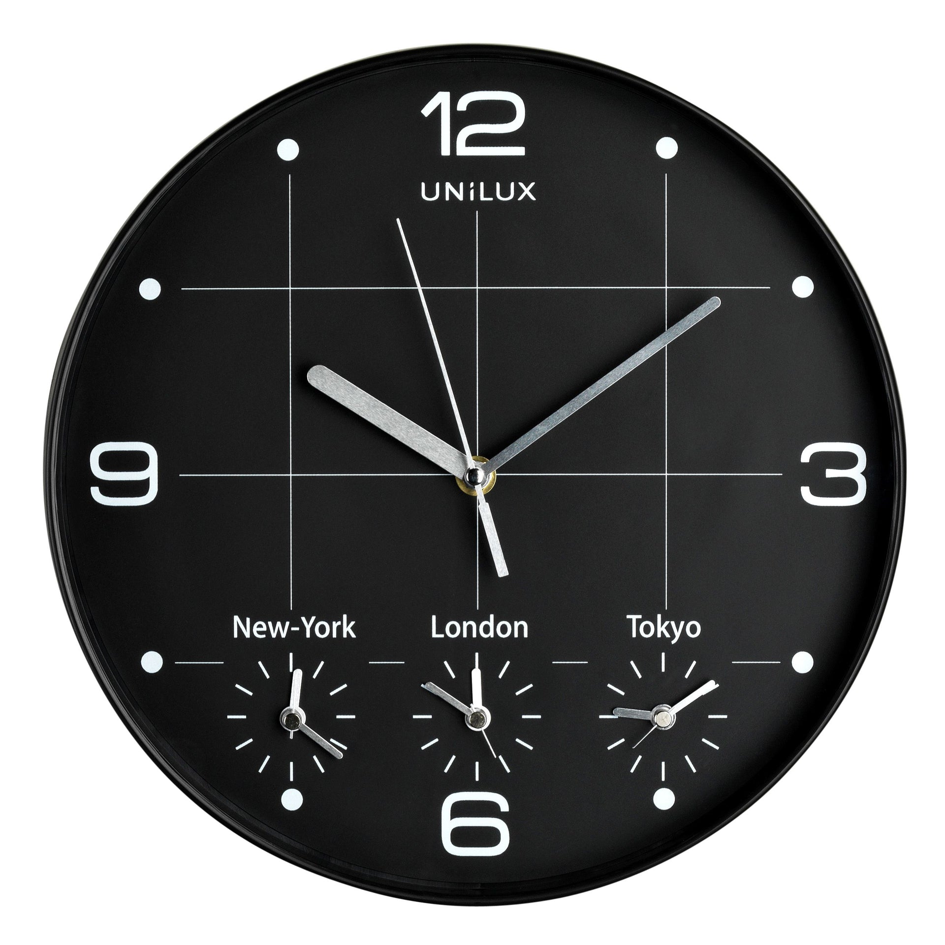 UNILUX - Horloge murale On Time Ø 30,5cm noir/blanc