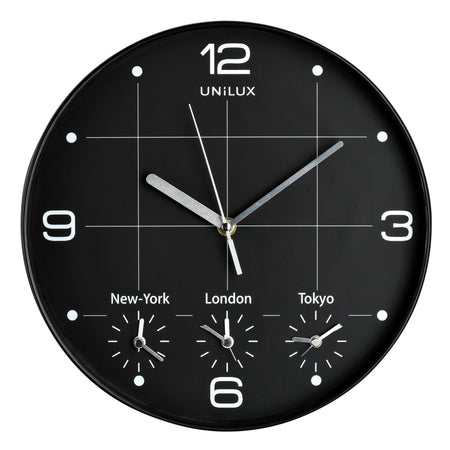 Unilux -  Wandklok on time dia 30.5cm zwart/wit