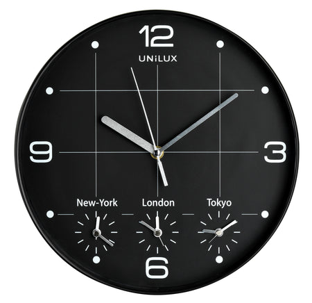 UNILUX - Horloge murale On Time Ø 30,5cm noir/blanc