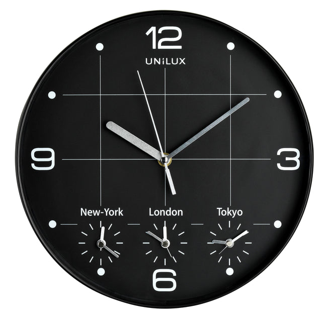 UNILUX - Horloge murale On Time Ø 30,5cm noir/blanc