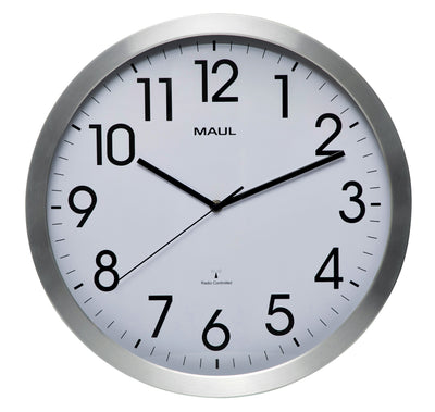 Maul - Horloge murale Move RC Ø400x45mm cadre en aluminium blanc incl. batterie
