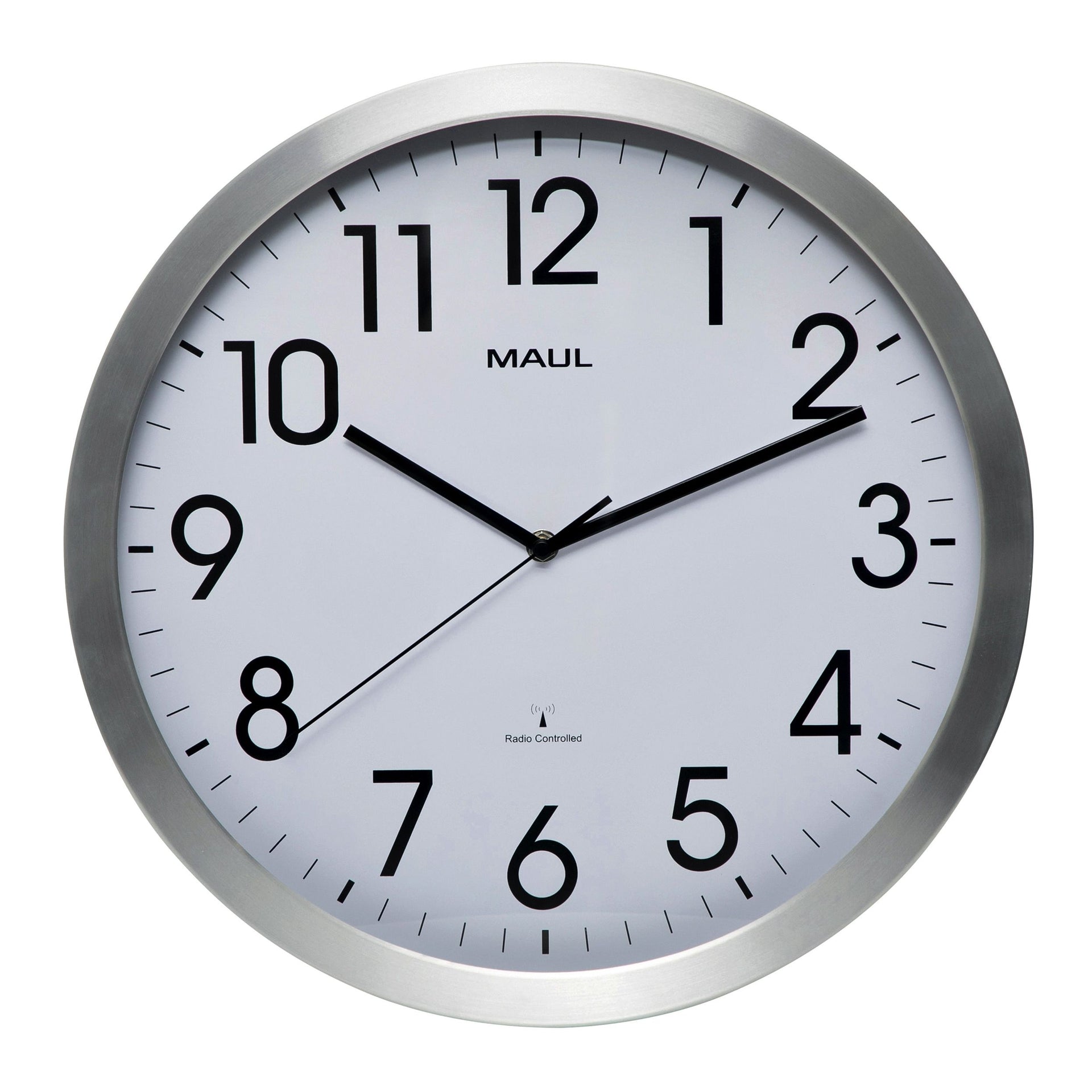 Maul - Wanduhr Move RC Ø400x45mm Alurahmen weiß inkl. Batterie