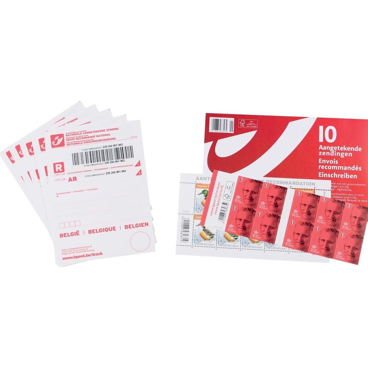 Postzegels -  Postzegel belgie aangetekend kit