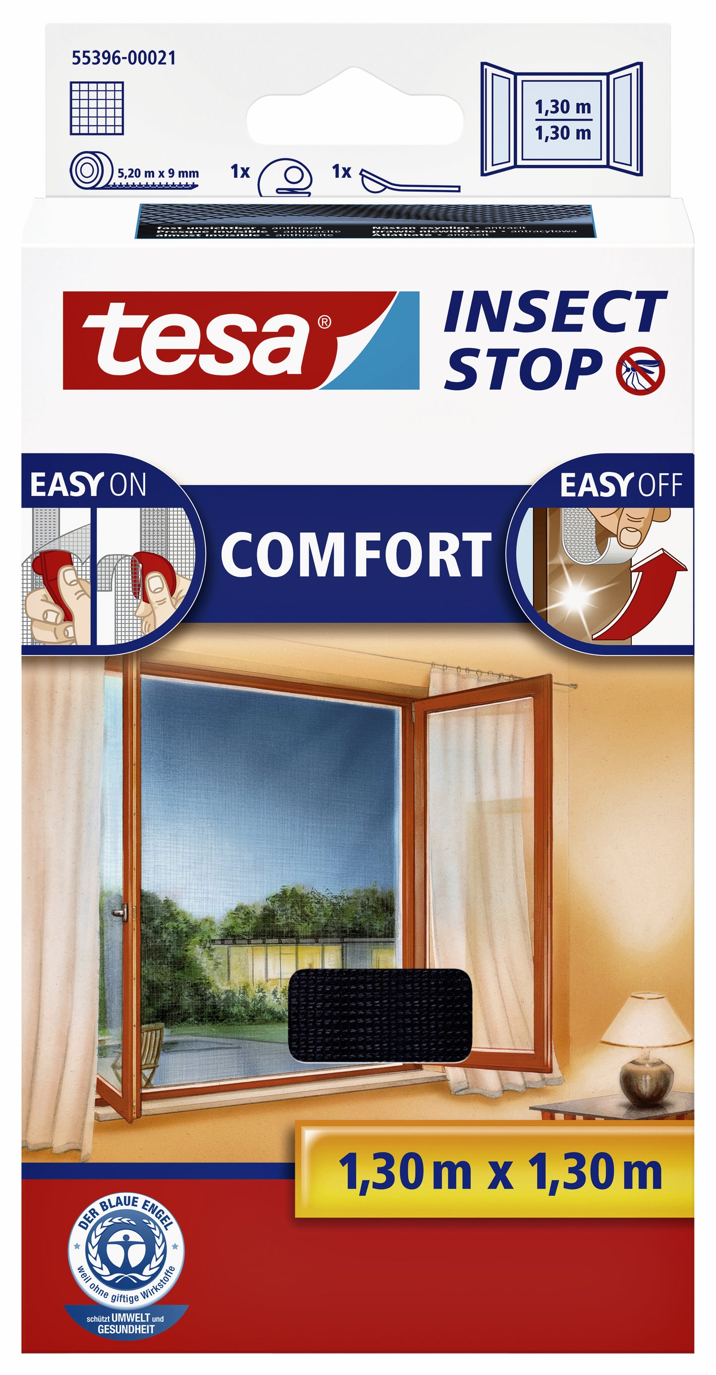 Tesa -  Insectenhor raam 1.3x1.3m zwart