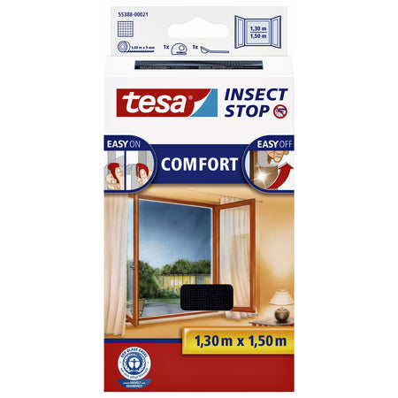 Tesa - Moustiquaire ® Insect Stop fenêtre COMFORT 1,3x1,5m noir