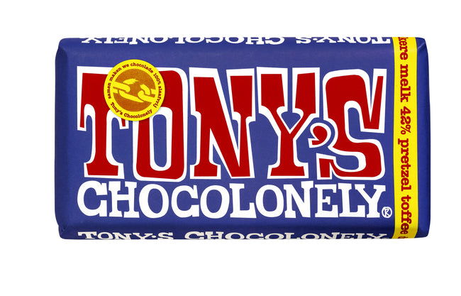 Tony's Chocolonely - Barre de caramel au lait et bretzel au chocolat noir 180gr