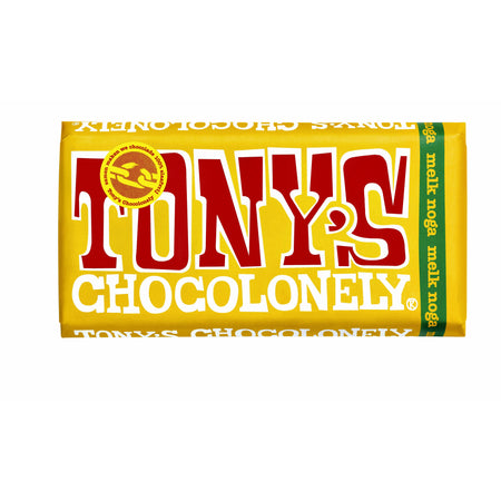 Tony's Chocolonely - Barre de nougat au chocolat et au lait 180gr | 15 pièces