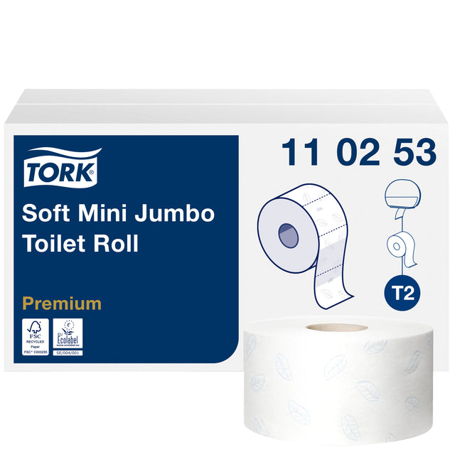 Tork -  Toiletpapier T2 jumbo klein 2-laags 170m wit 110253