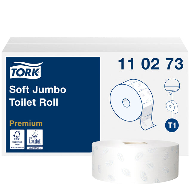 Tork -  Toiletpapier t1 premium jumbo 2laags 360m wit