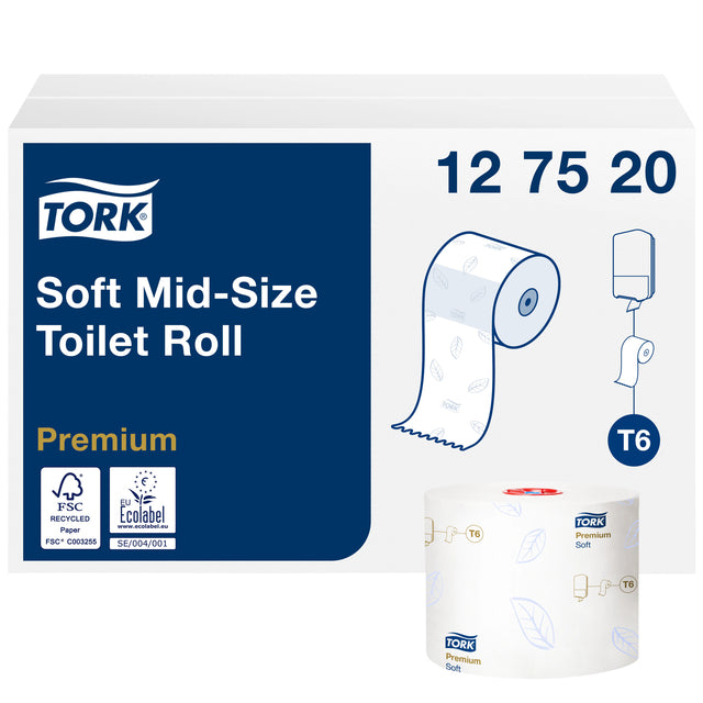 Tork - Toilettenpapier T6 2-lagig 90m weiß 127520