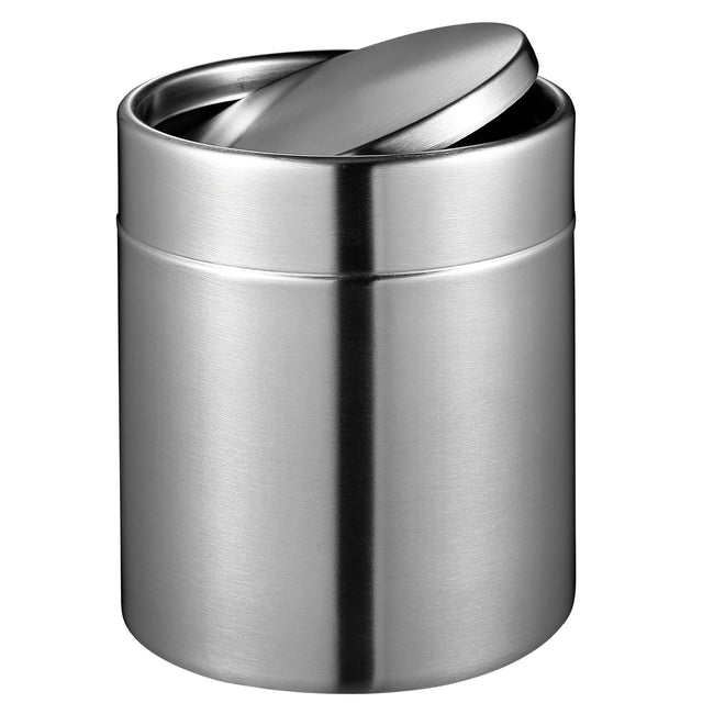Eko - Poubelle modèle de table Fandy avec couvercle basculant 1,5 litre en acier inoxydable