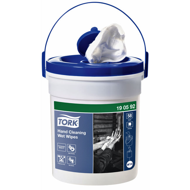 Tork -  Handreinigingsdoek W14 emmer 1-laags 58 vel wit 190592 | 4 stuks