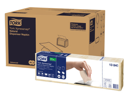 Tork -  Servet n4 advanced vierdevouw 1laags naturel