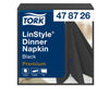 Tork - Serviette de table Linstyle pli 1/4 1 couche 390x390mm 50 feuilles noir 478726