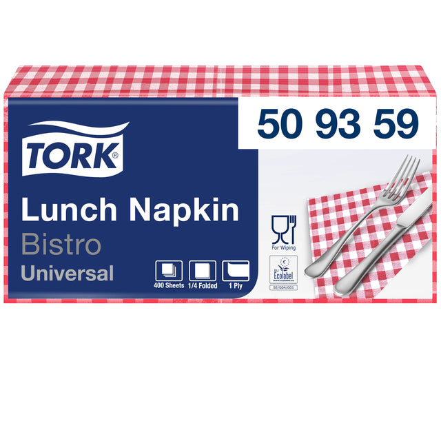 Klika - Serviette de table Universelle pli 1/4 1 couche 328x325mm 400 feuilles bistro 509359