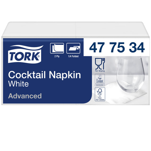 Tork -  Cocktailservet advanced 2laags 200 vel wit | 12 stuks